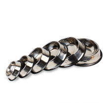 Stainless steel dog food bowl custom Fall resistant and non-slip dog feeding bowl